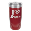 I Heart Soccer - Laser Engraved Stainless Steel Drinkware - 1909 -