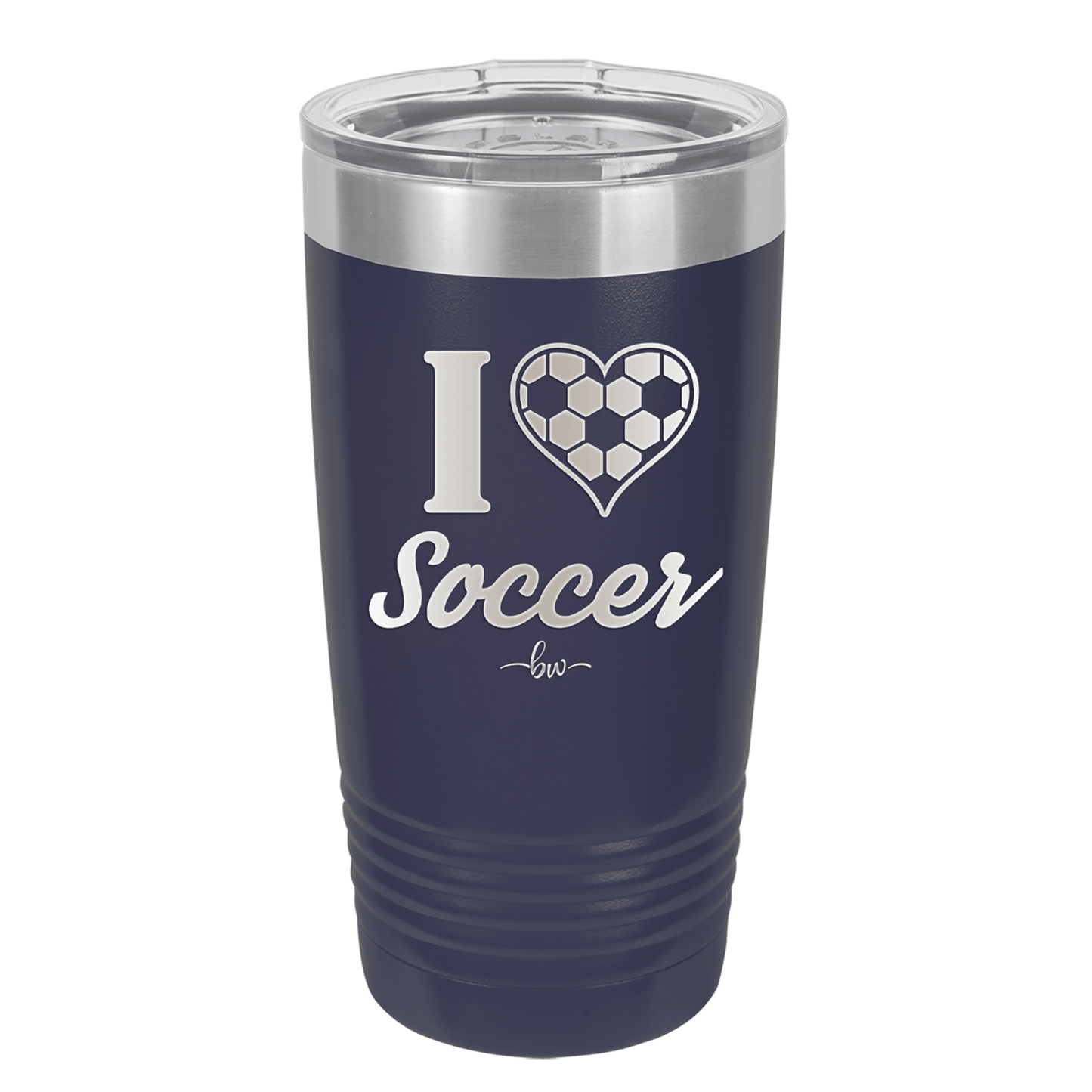 I Heart Soccer - Laser Engraved Stainless Steel Drinkware - 1909 -