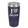 I Heart Soccer - Laser Engraved Stainless Steel Drinkware - 1909 -