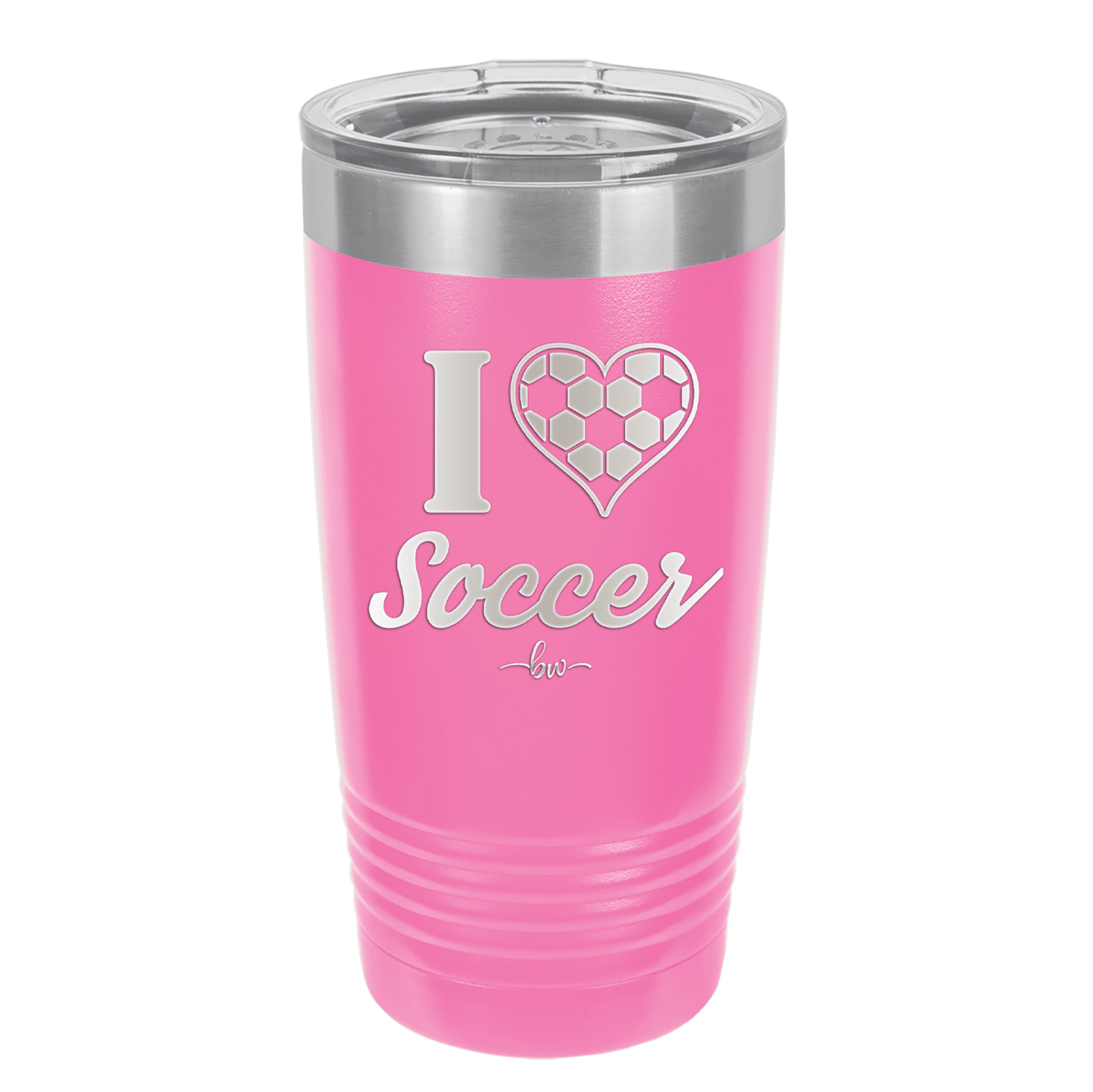 I Heart Soccer - Laser Engraved Stainless Steel Drinkware - 1909 -