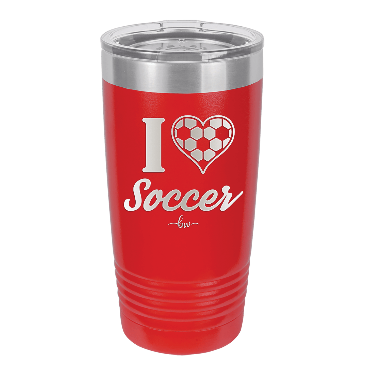 I Heart Soccer - Laser Engraved Stainless Steel Drinkware - 1909 -