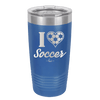 I Heart Soccer - Laser Engraved Stainless Steel Drinkware - 1909 -