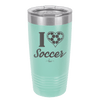 I Heart Soccer - Laser Engraved Stainless Steel Drinkware - 1909 -