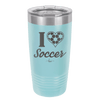 I Heart Soccer - Laser Engraved Stainless Steel Drinkware - 1909 -