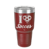 I Heart Soccer - Laser Engraved Stainless Steel Drinkware - 1909 -