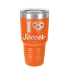I Heart Soccer - Laser Engraved Stainless Steel Drinkware - 1909 -