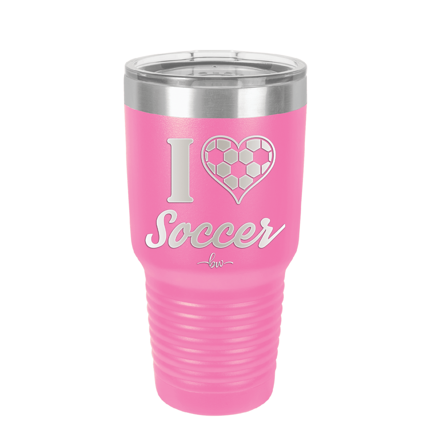 I Heart Soccer - Laser Engraved Stainless Steel Drinkware - 1909 -