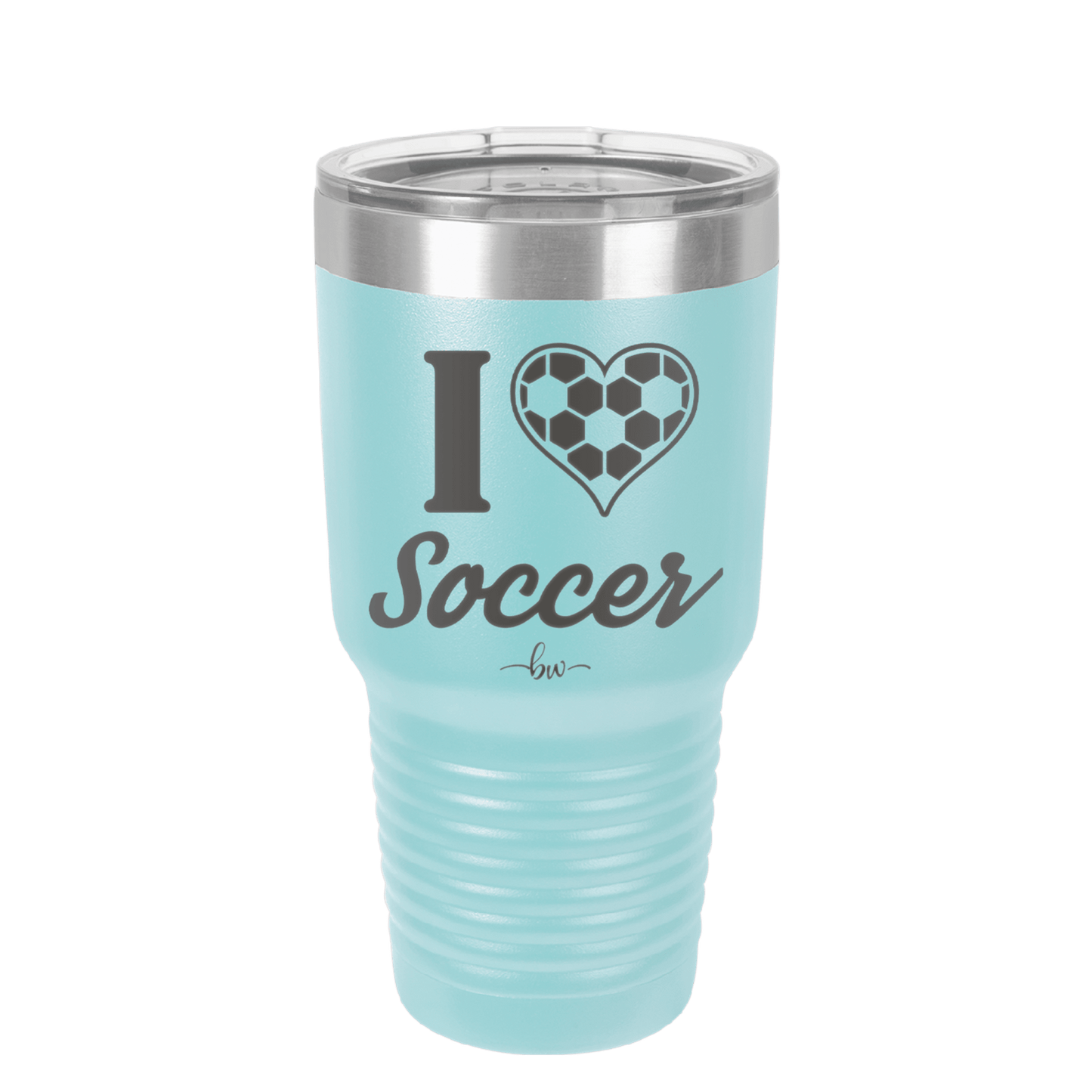 I Heart Soccer - Laser Engraved Stainless Steel Drinkware - 1909 -