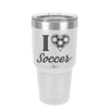 I Heart Soccer - Laser Engraved Stainless Steel Drinkware - 1909 -
