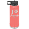 I Heart Soccer - Laser Engraved Stainless Steel Drinkware - 1909 -