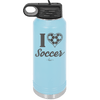 I Heart Soccer - Laser Engraved Stainless Steel Drinkware - 1909 -