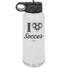 I Heart Soccer - Laser Engraved Stainless Steel Drinkware - 1909 -