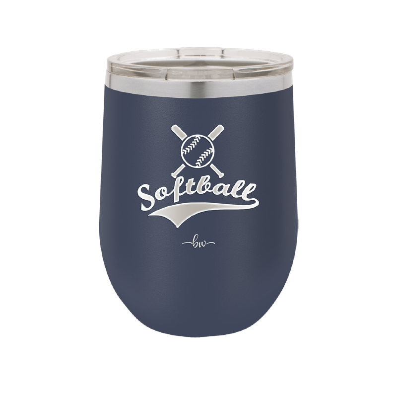Softball with Bats and Ball - Laser Engraved Stainless Steel Drinkware - 1917 -