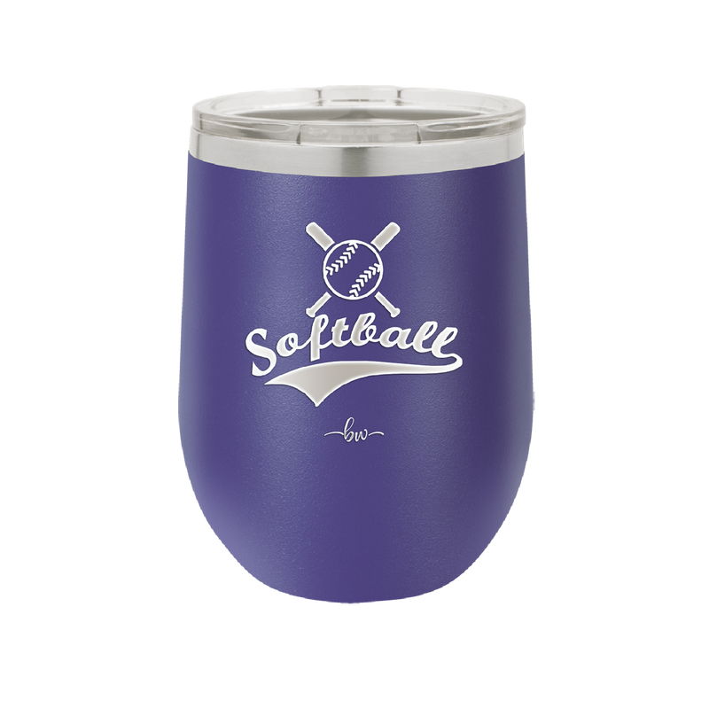 Softball with Bats and Ball - Laser Engraved Stainless Steel Drinkware - 1917 -