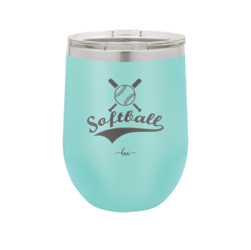 Softball with Bats and Ball - Laser Engraved Stainless Steel Drinkware - 1917 -