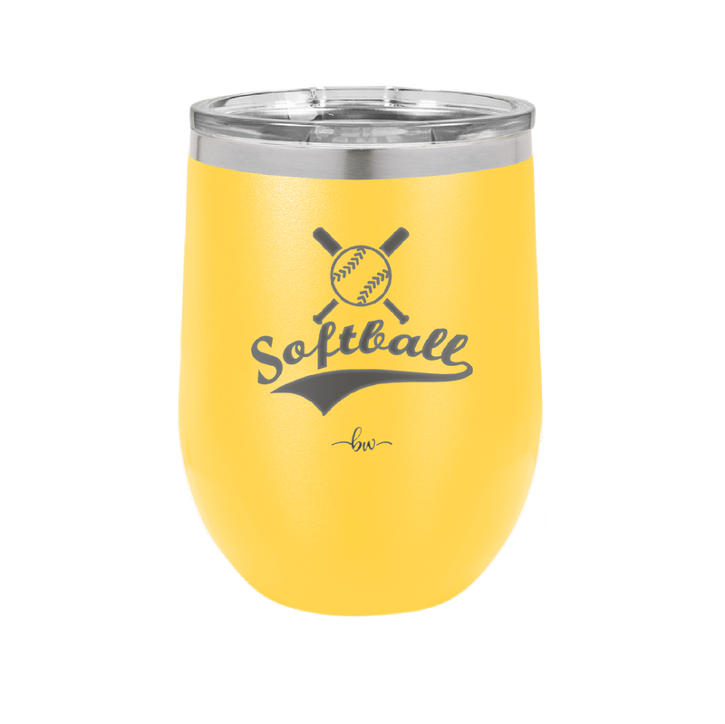 Softball with Bats and Ball - Laser Engraved Stainless Steel Drinkware - 1917 -