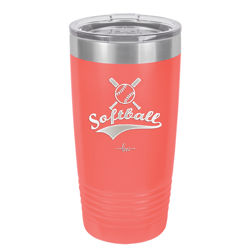 Softball with Bats and Ball - Laser Engraved Stainless Steel Drinkware - 1917 -