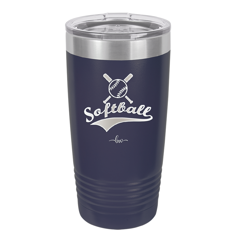 Softball with Bats and Ball - Laser Engraved Stainless Steel Drinkware - 1917 -