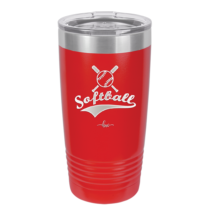 Softball with Bats and Ball - Laser Engraved Stainless Steel Drinkware - 1917 -