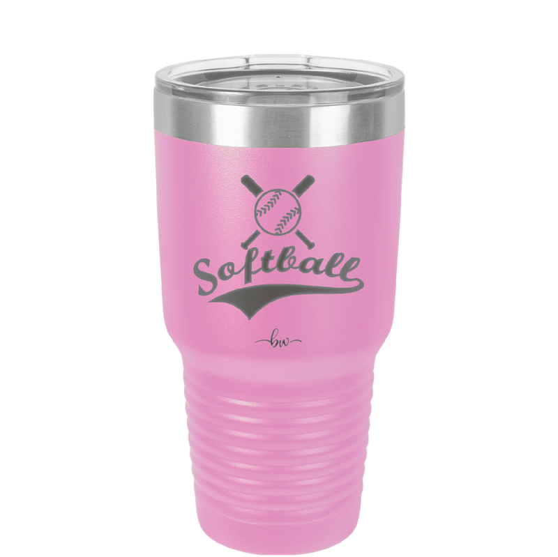 Softball with Bats and Ball - Laser Engraved Stainless Steel Drinkware - 1917 -