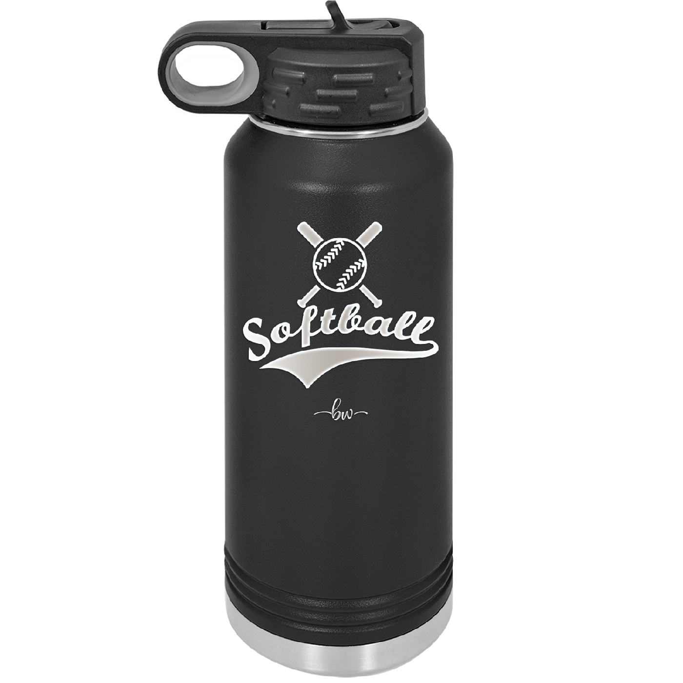 Softball with Bats and Ball - Laser Engraved Stainless Steel Drinkware - 1917 -