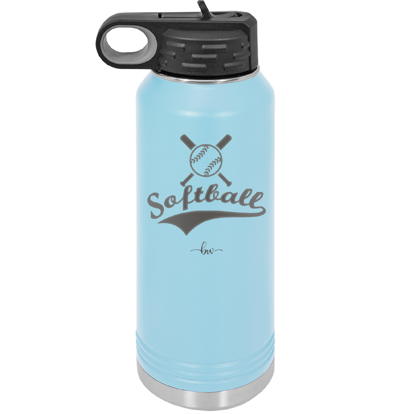 Softball with Bats and Ball - Laser Engraved Stainless Steel Drinkware - 1917 -