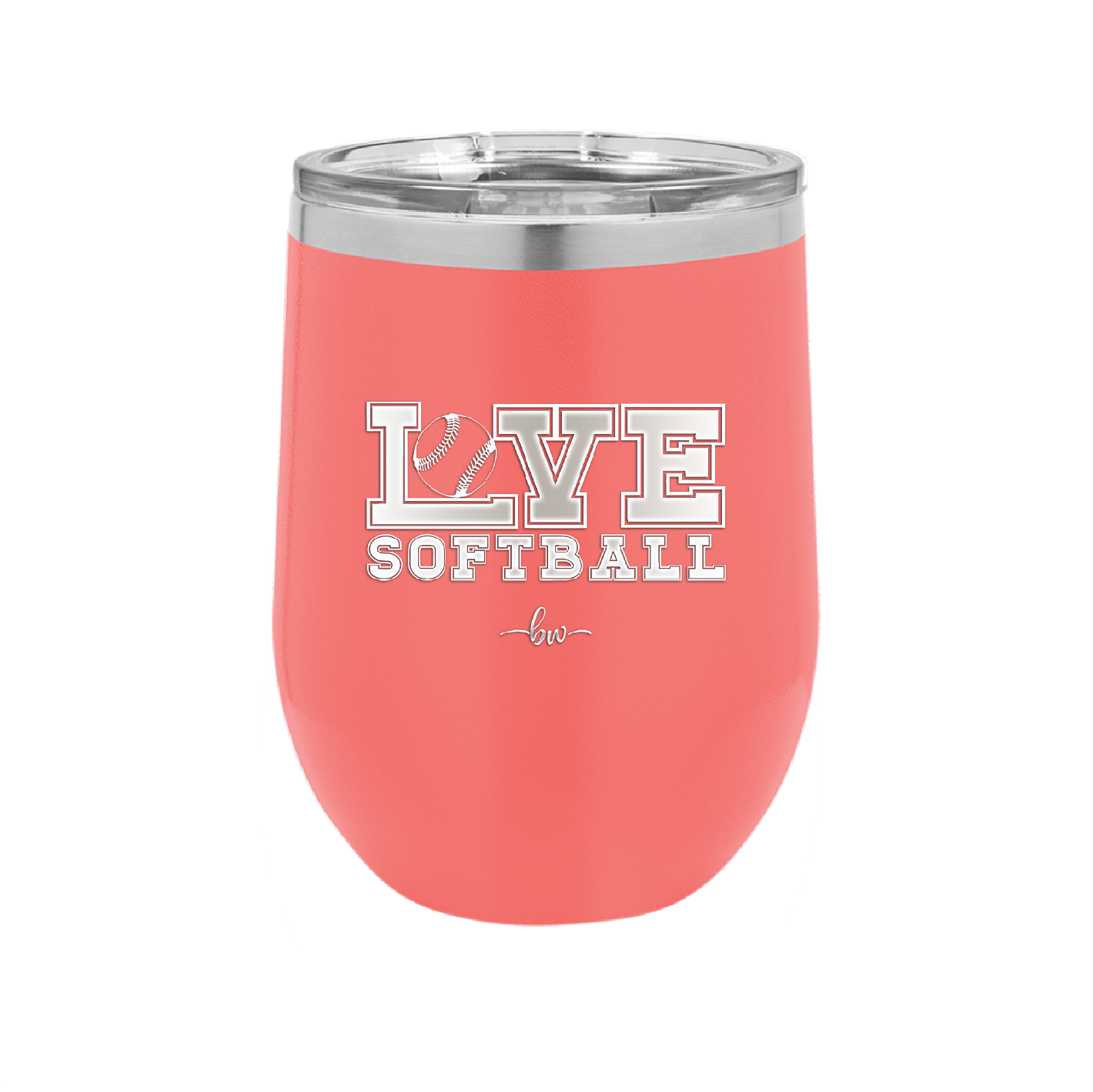 Love Softball - Laser Engraved Stainless Steel Drinkware - 1918 -