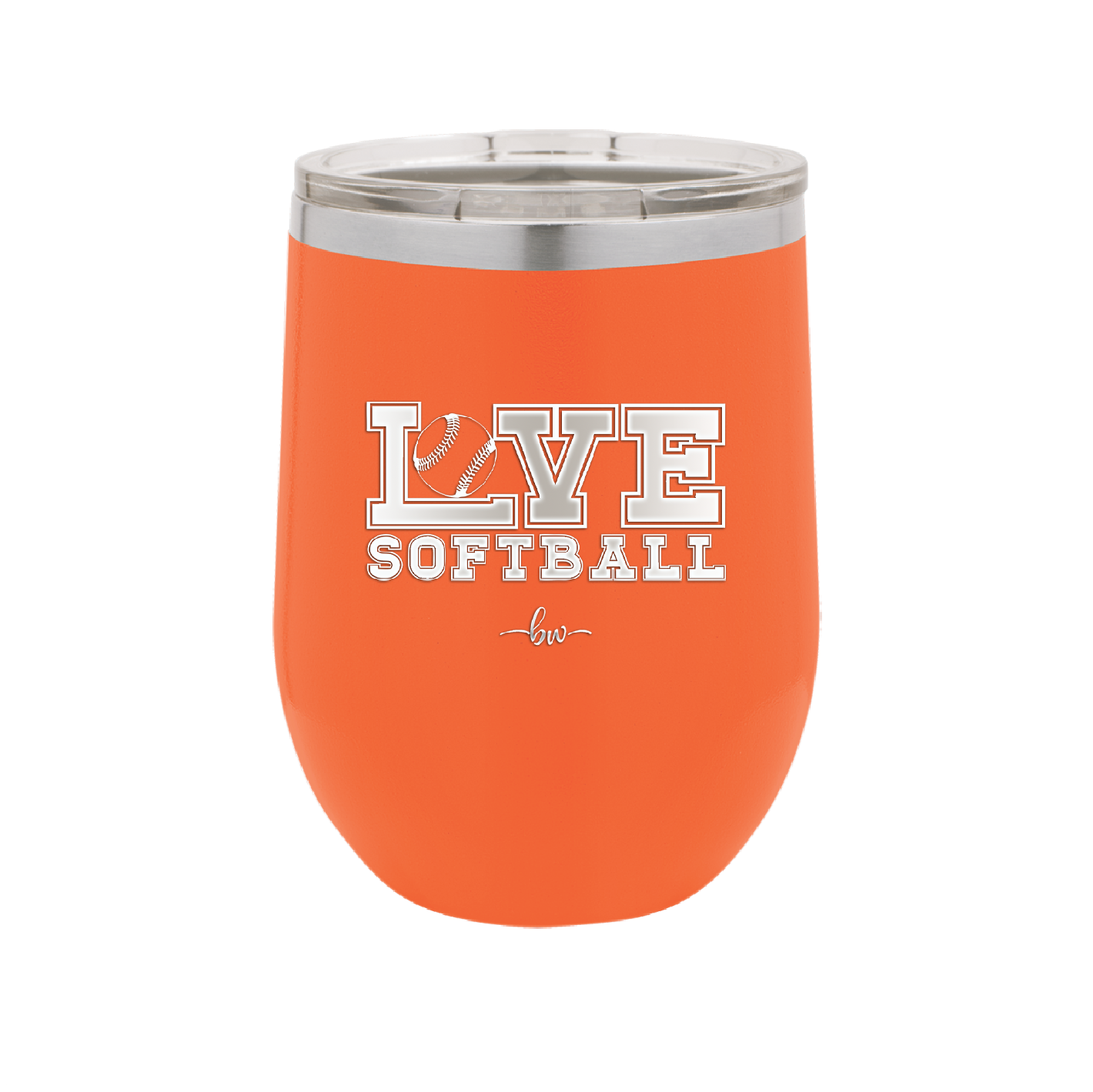Love Softball - Laser Engraved Stainless Steel Drinkware - 1918 -