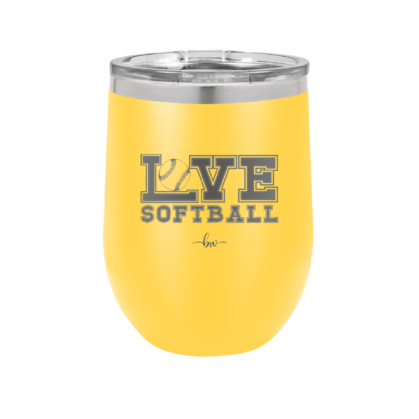 Love Softball - Laser Engraved Stainless Steel Drinkware - 1918 -