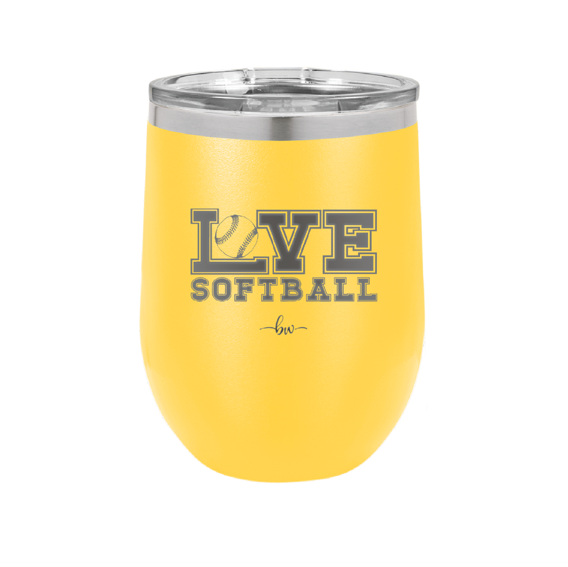 Love Softball - Laser Engraved Stainless Steel Drinkware - 1918 -