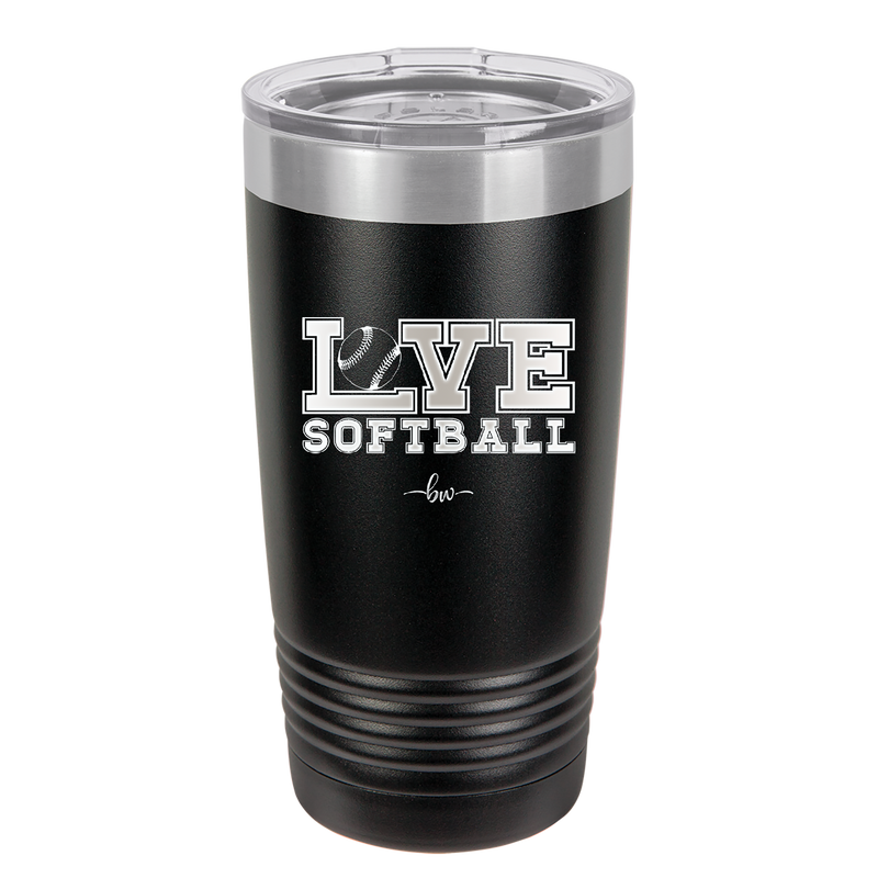 Love Softball - Laser Engraved Stainless Steel Drinkware - 1918 -