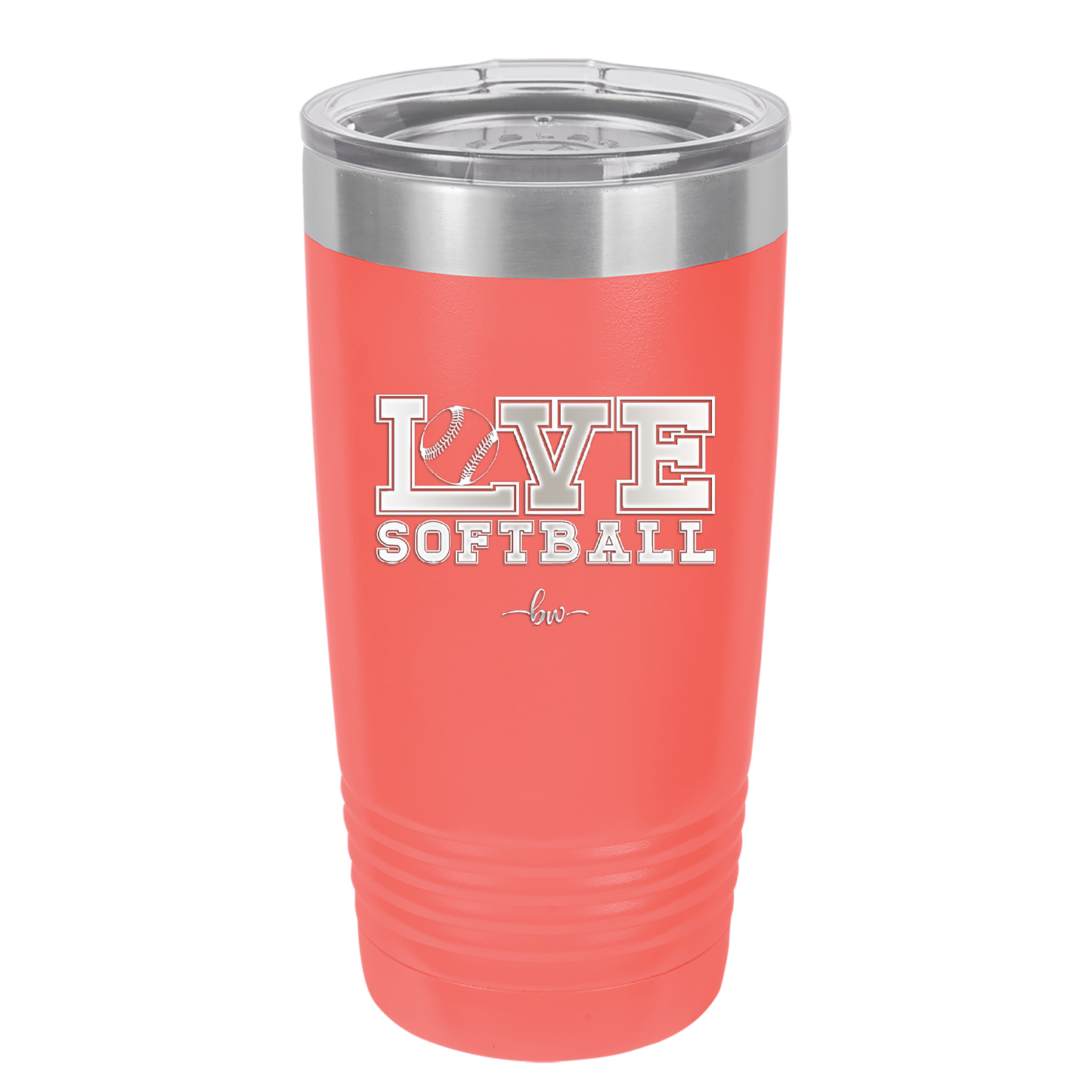 Love Softball - Laser Engraved Stainless Steel Drinkware - 1918 -