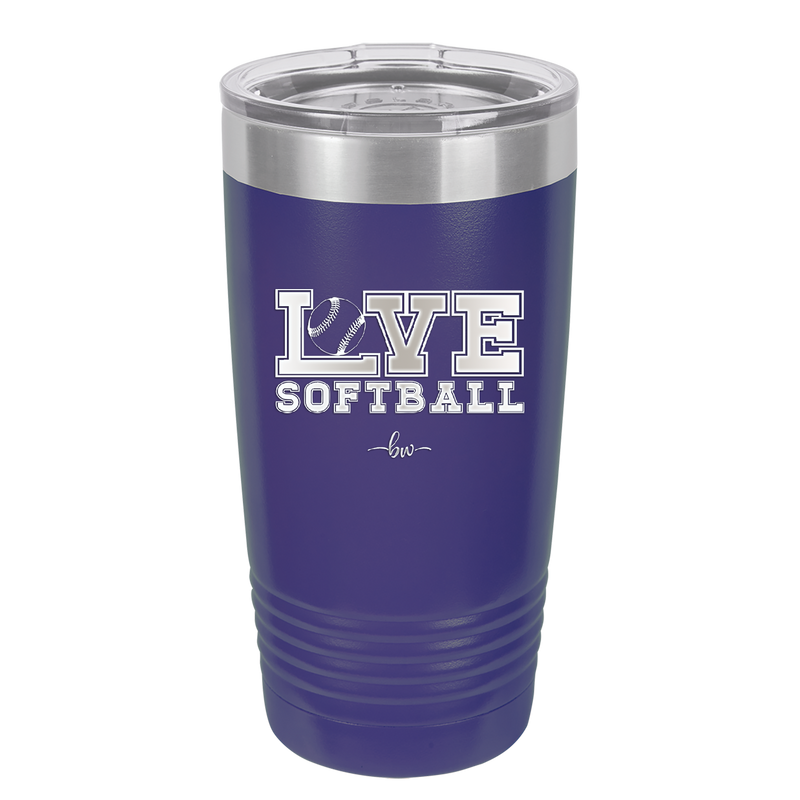 Love Softball - Laser Engraved Stainless Steel Drinkware - 1918 -