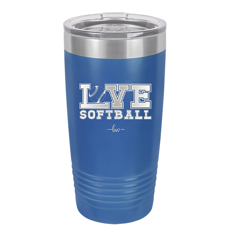 Love Softball - Laser Engraved Stainless Steel Drinkware - 1918 -