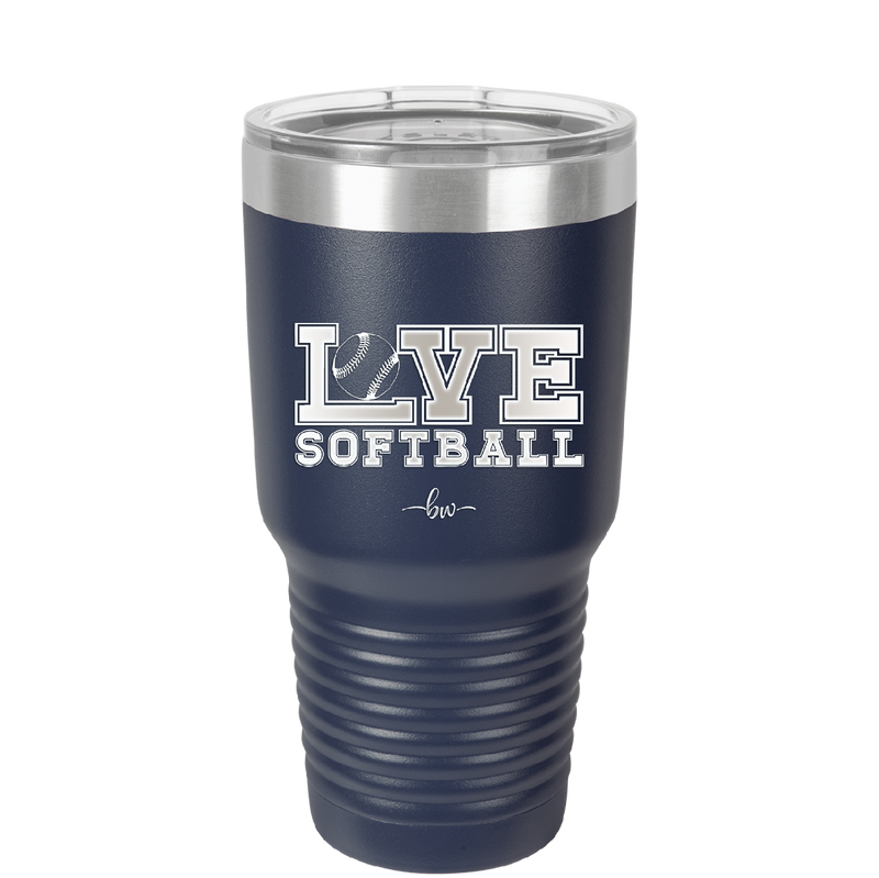 Love Softball - Laser Engraved Stainless Steel Drinkware - 1918 -