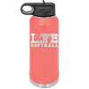 Love Softball - Laser Engraved Stainless Steel Drinkware - 1918 -