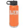 Love Softball - Laser Engraved Stainless Steel Drinkware - 1918 -