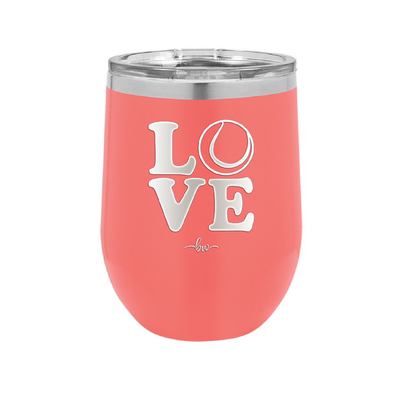 LOVE with Tennis Ball - Laser Engraved Stainless Steel Drinkware - 1920 -
