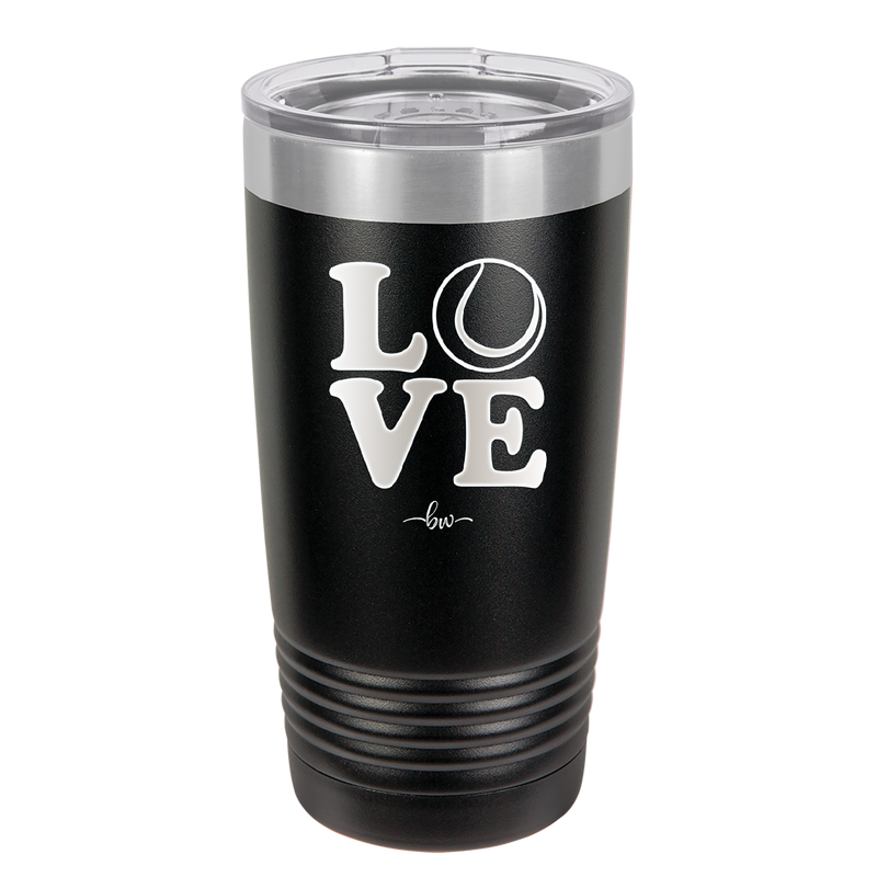 LOVE with Tennis Ball - Laser Engraved Stainless Steel Drinkware - 1920 -