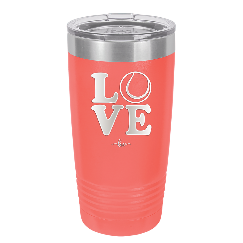 LOVE with Tennis Ball - Laser Engraved Stainless Steel Drinkware - 1920 -