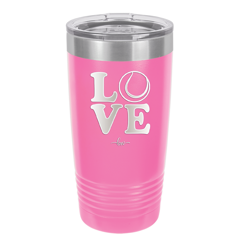 LOVE with Tennis Ball - Laser Engraved Stainless Steel Drinkware - 1920 -