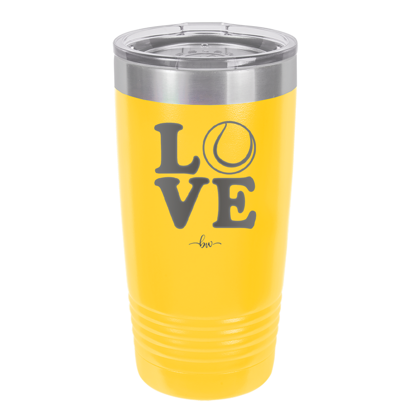 LOVE with Tennis Ball - Laser Engraved Stainless Steel Drinkware - 1920 -