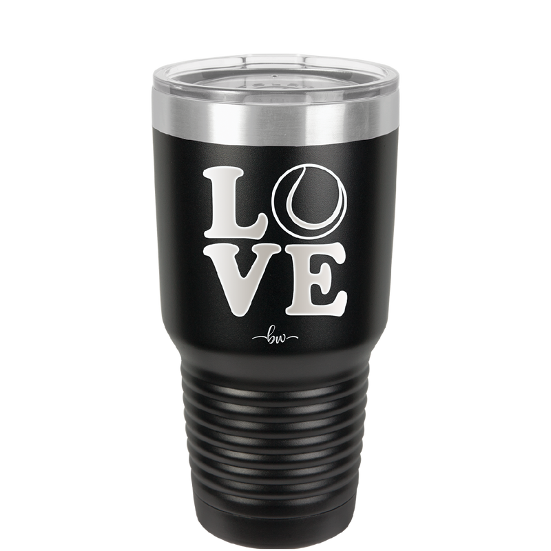 LOVE with Tennis Ball - Laser Engraved Stainless Steel Drinkware - 1920 -