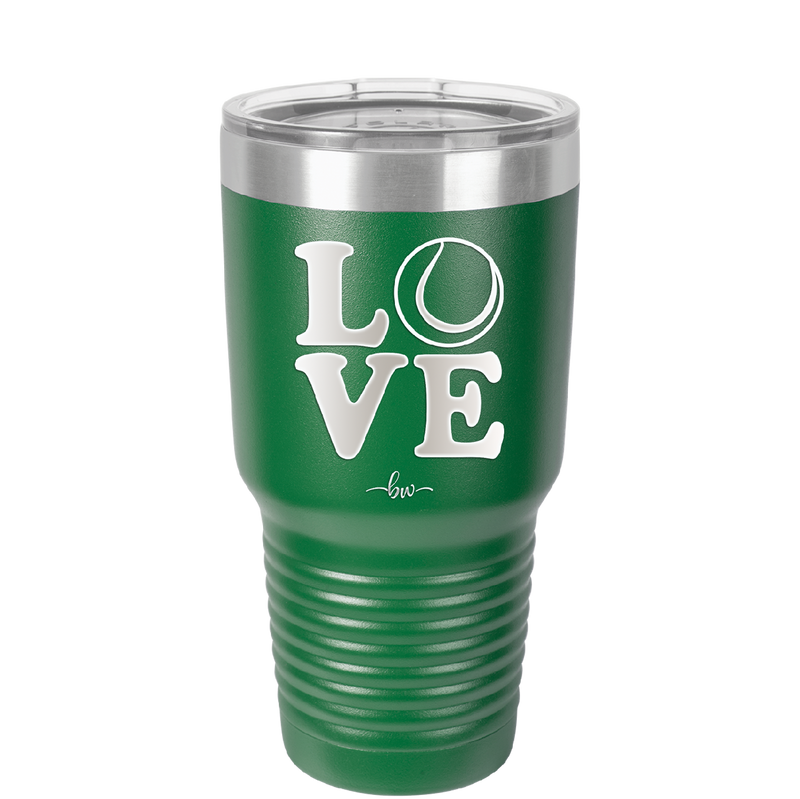 LOVE with Tennis Ball - Laser Engraved Stainless Steel Drinkware - 1920 -
