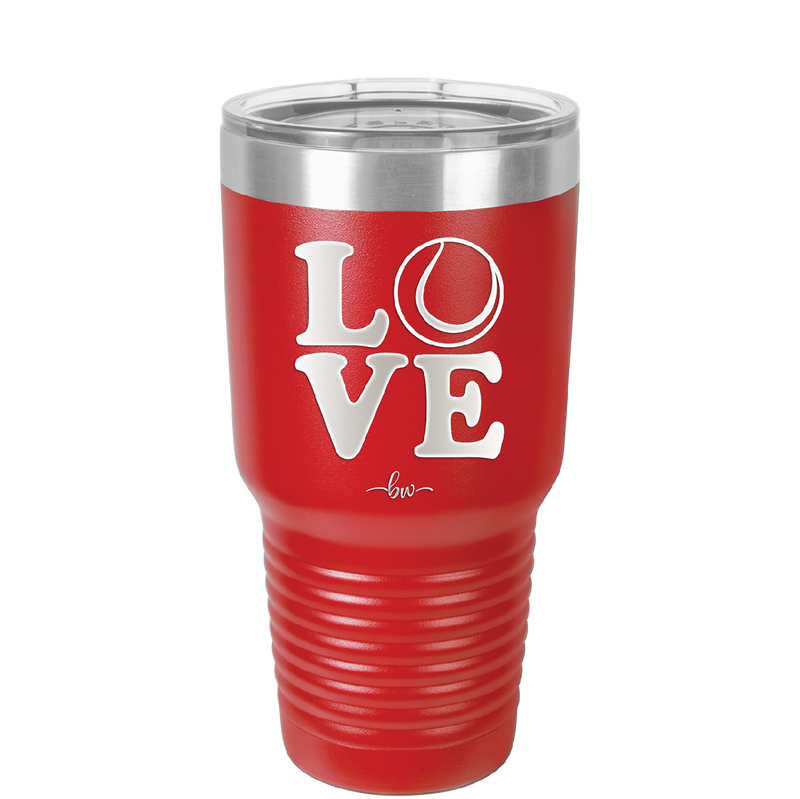 LOVE with Tennis Ball - Laser Engraved Stainless Steel Drinkware - 1920 -