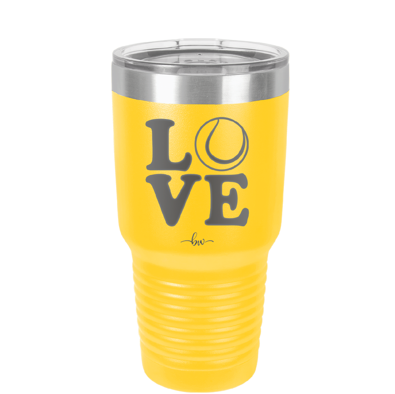 LOVE with Tennis Ball - Laser Engraved Stainless Steel Drinkware - 1920 -