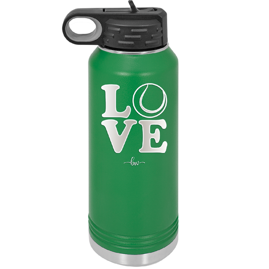 LOVE with Tennis Ball - Laser Engraved Stainless Steel Drinkware - 1920 -