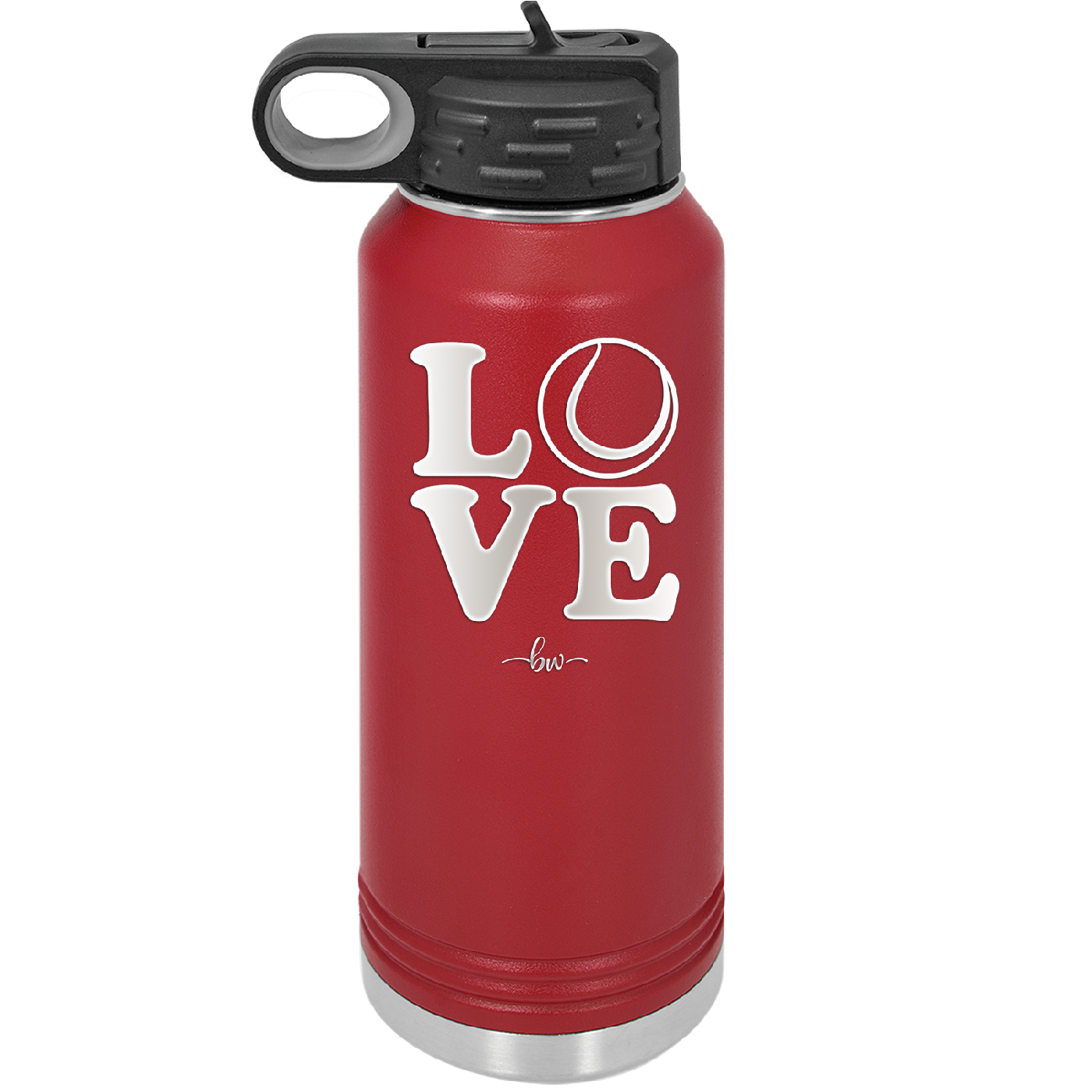 LOVE with Tennis Ball - Laser Engraved Stainless Steel Drinkware - 1920 -