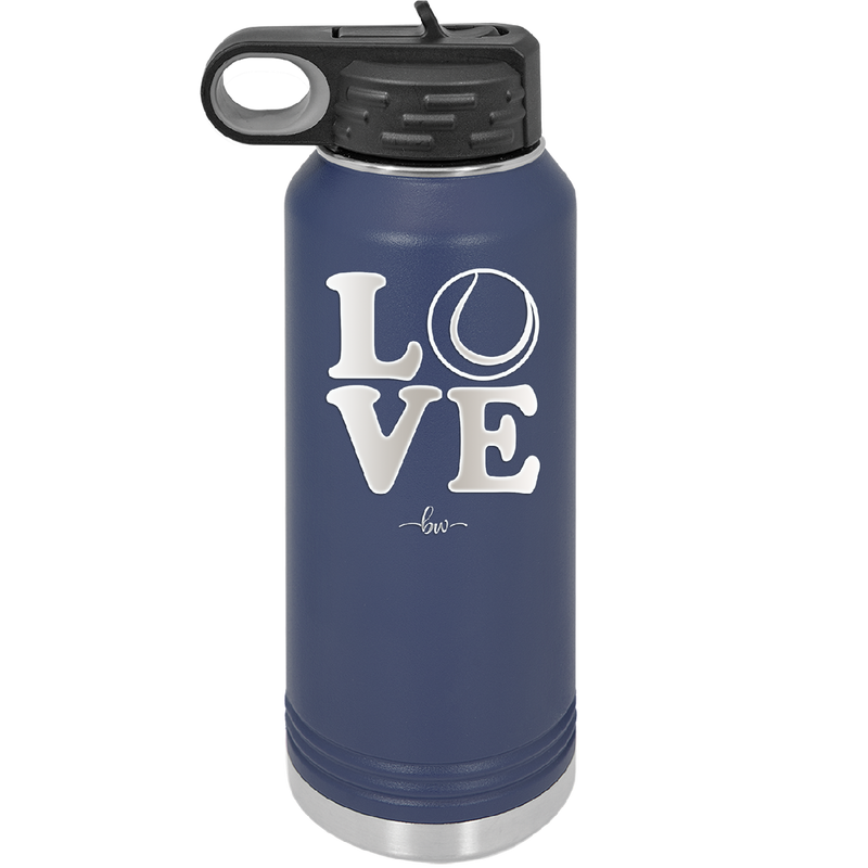LOVE with Tennis Ball - Laser Engraved Stainless Steel Drinkware - 1920 -
