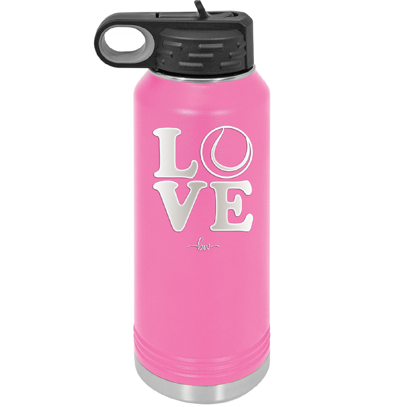 LOVE with Tennis Ball - Laser Engraved Stainless Steel Drinkware - 1920 -
